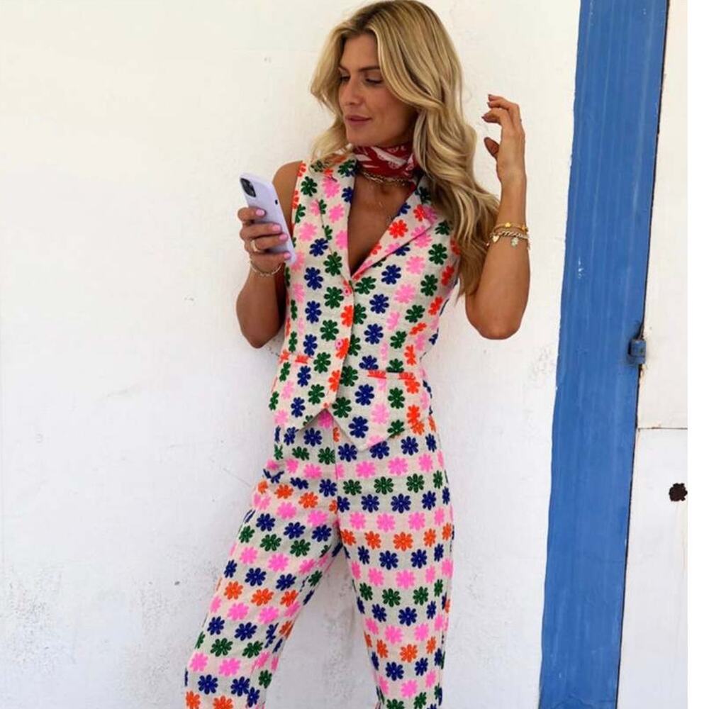 Never Fully Dressed Floral Multicolor Waistcoat Top